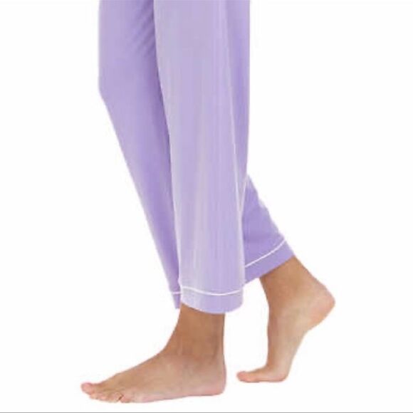 Flora Nikrooz Ladies' Button Front 2-piece Purple PJ Set Large - Picture 5 of 6